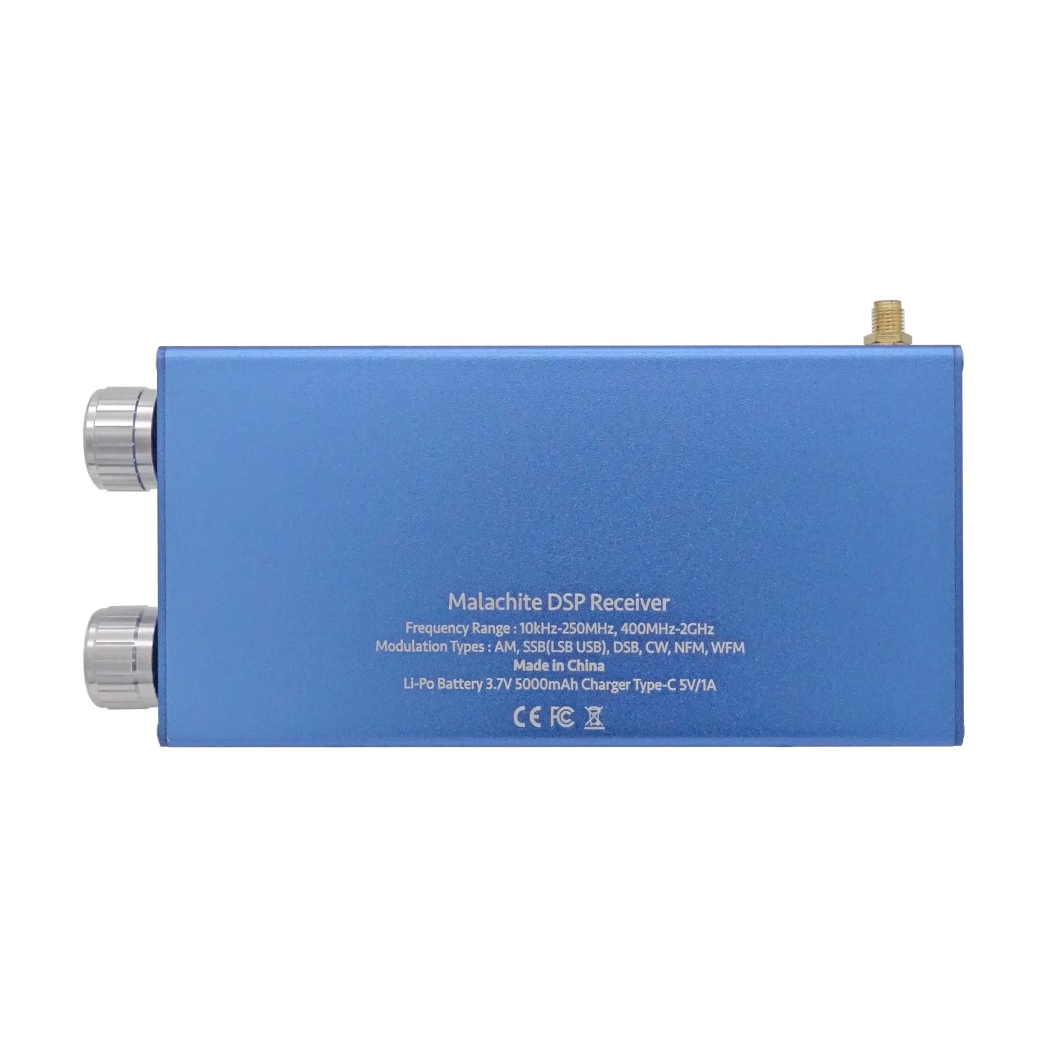 Receptor de radio V5 de malaquita Dsp Sdr 1.10d con placa opcional de metal 5000mah Am Cw Ssb Nfm Wfm