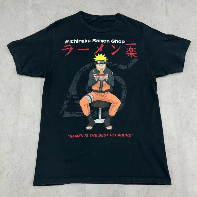 

Burning Naruto Fire NARUTO Naruto Shippuden T-shirt Vintage Black Summer Men and Women High Quality Cotton Tshirt