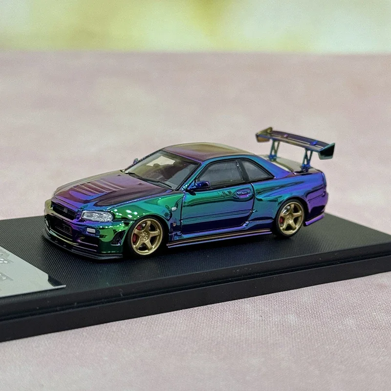 Fuji 1:64 Skyline GT-R R34 Nismo Z-Tune Electroplated Alloy Car Model