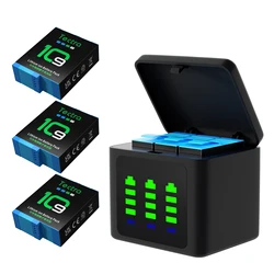 Batería de repuesto de 1800mAh para Gopro Hero 9 Hero 10 Hero 11, batería recargable de iones de litio/almacenamiento USB, cargador rápido