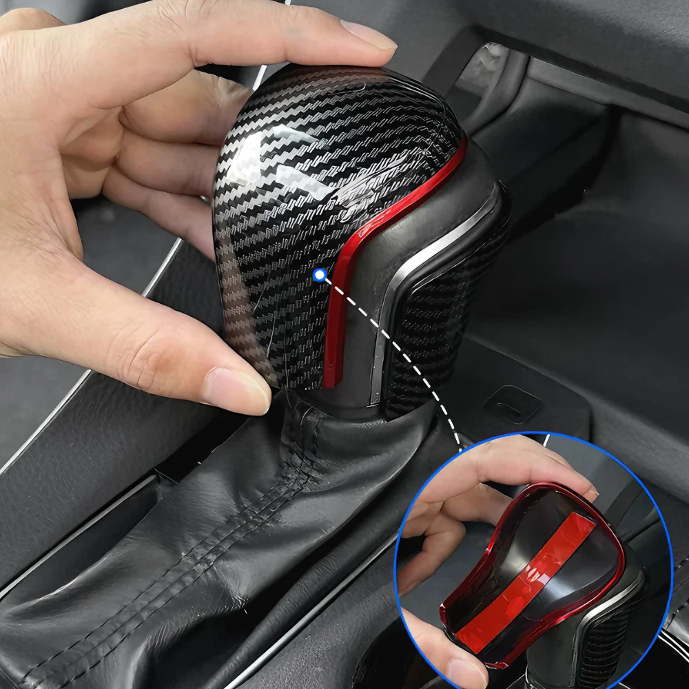 Gear Shift Knob Cover Carbon Fiber Look Shifter Lever Trim for Toyota Corolla 2019‑2024 Camry 2018‑2023 Car Interior Accessory