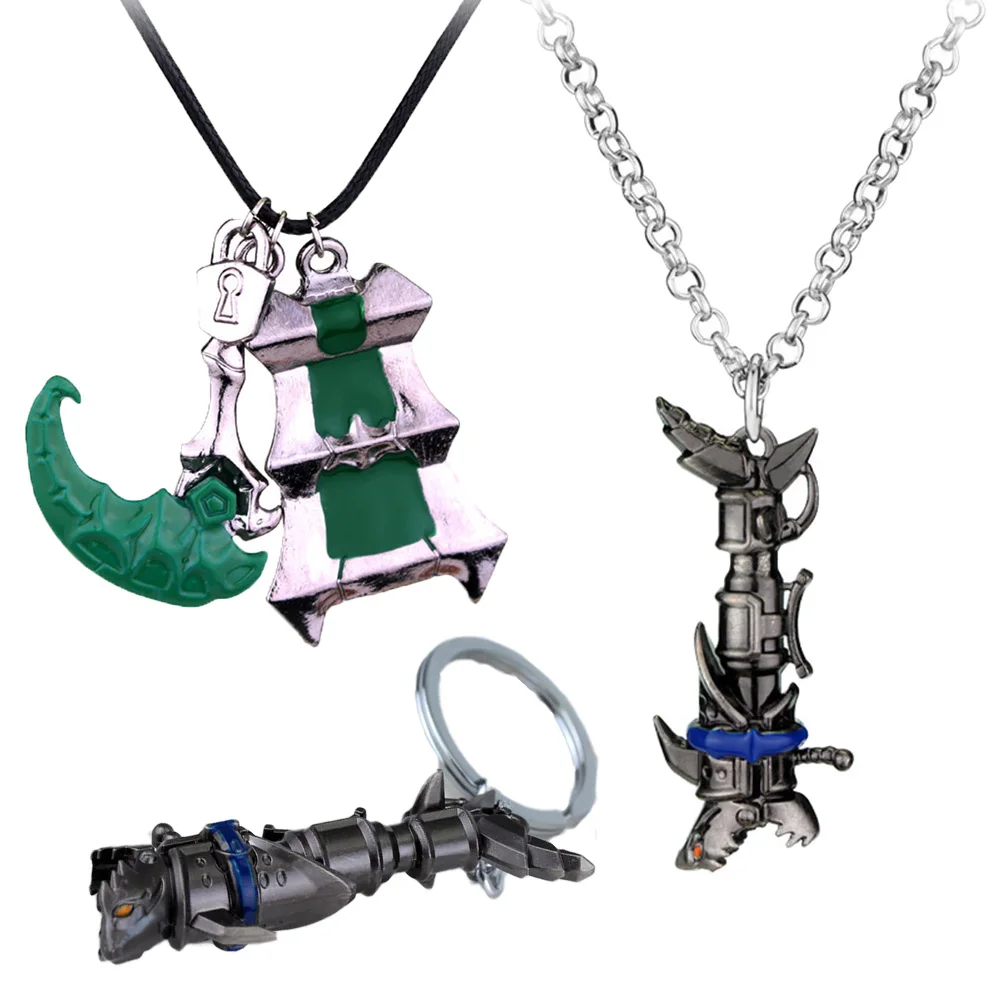 

2024 Game LoL TV 2 Cosplay Arcane Jinx fishbone 3 Pieces Key Chain Pendant Roleplay Hallowma Carnival Props Outfits Accessories