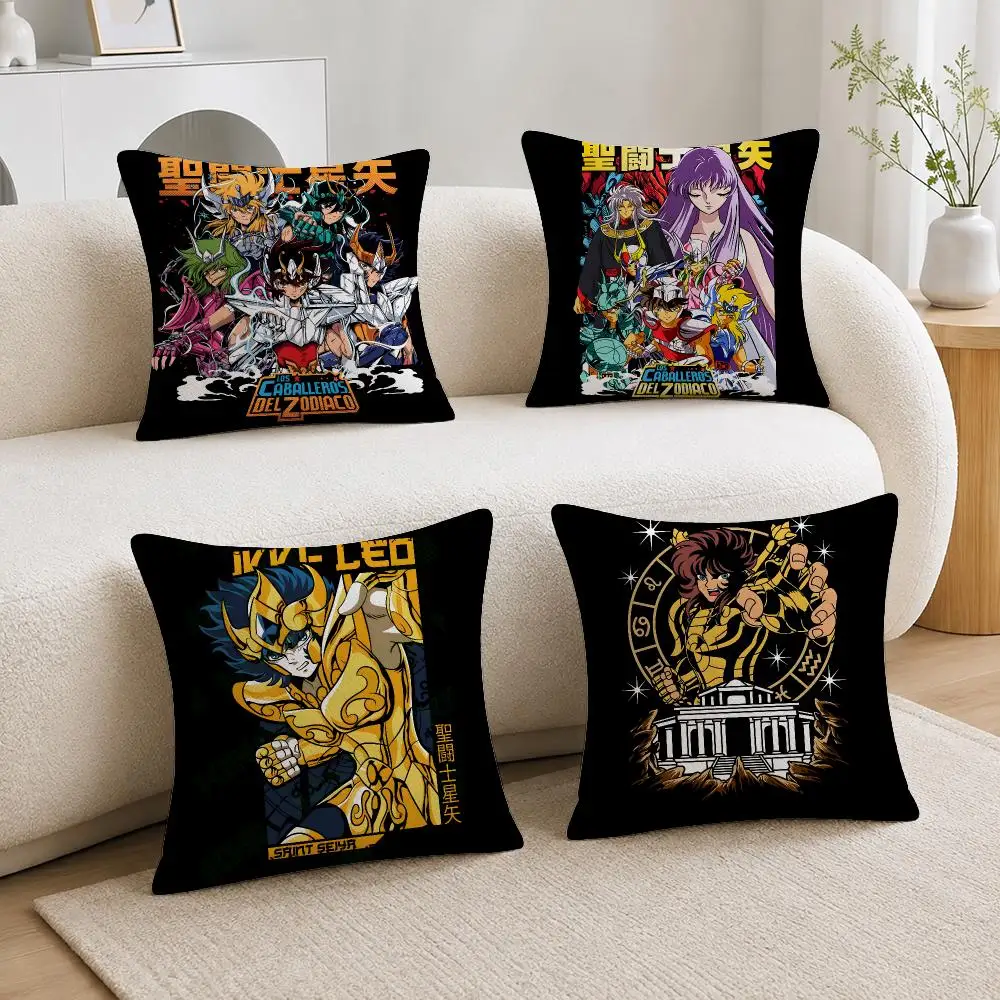 Anime Saint Seiya Cushion Cover Soft Plush Cushion Covers Fluffy Throw Pillow Cases for Sofa Bedroom Home Decor