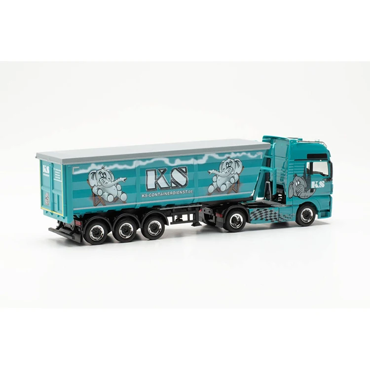 1:87 Scale Plastics Herpa MAN TGX XXL Euro 6 Semi Trailer Dump Truck KS Model Classics Adult Toys Gifts Souvenir Static Display