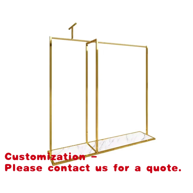 

custom.Gold Display Rack Boutique Stainless Steel Heavy Duty Clothing Racks Hanging Clothes