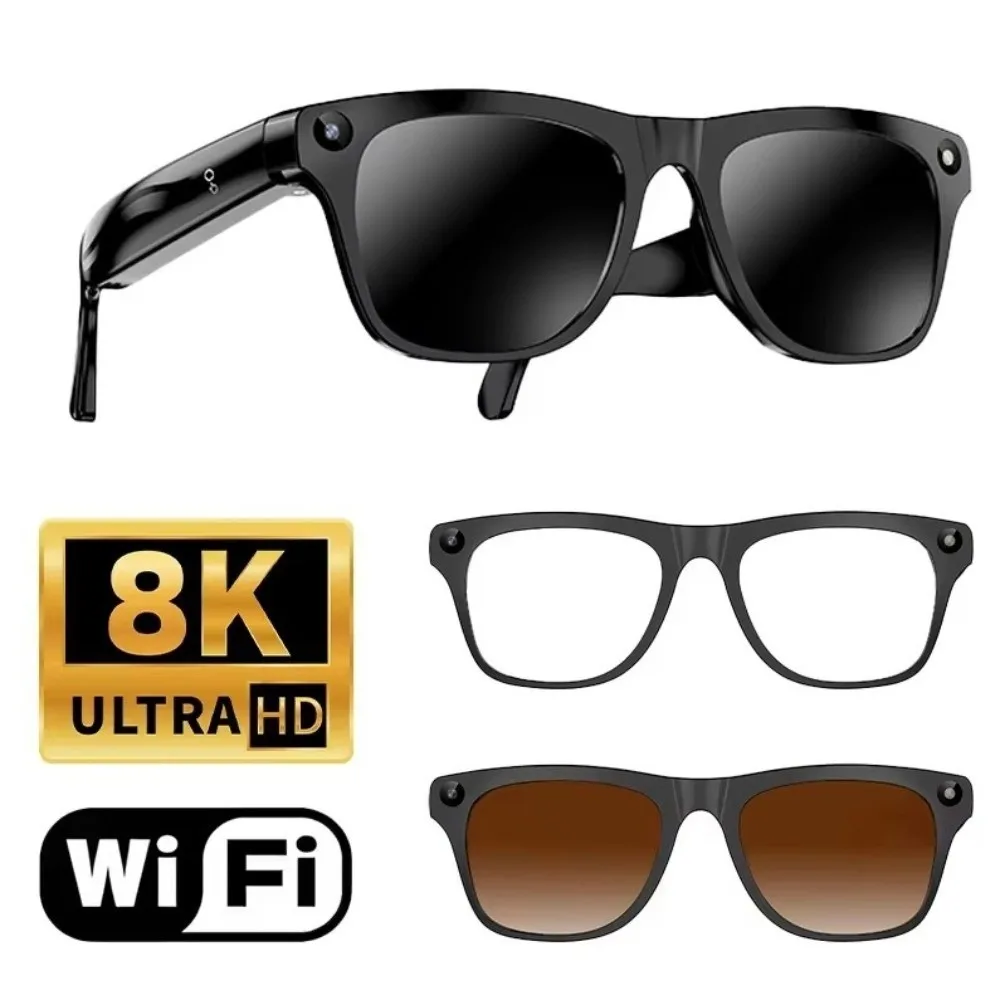 8MP HD Camera AI Smart Glasses Video Recording Photo Recording Smart AI Glasses Bluetooth Call 8K Intelligent Eye Glasses