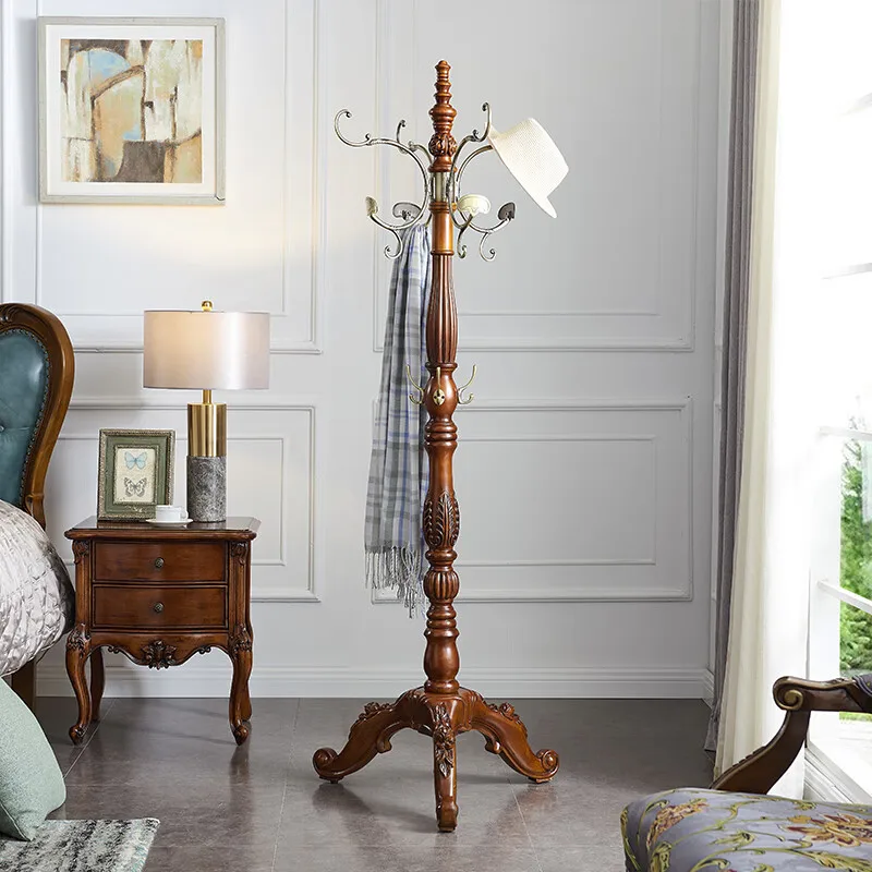 شماعة معلقة على الأرض على شكل زهرة من الخشب الصلب المنزلي، رف ملابس معلق عتيق لغرفة النوم #2