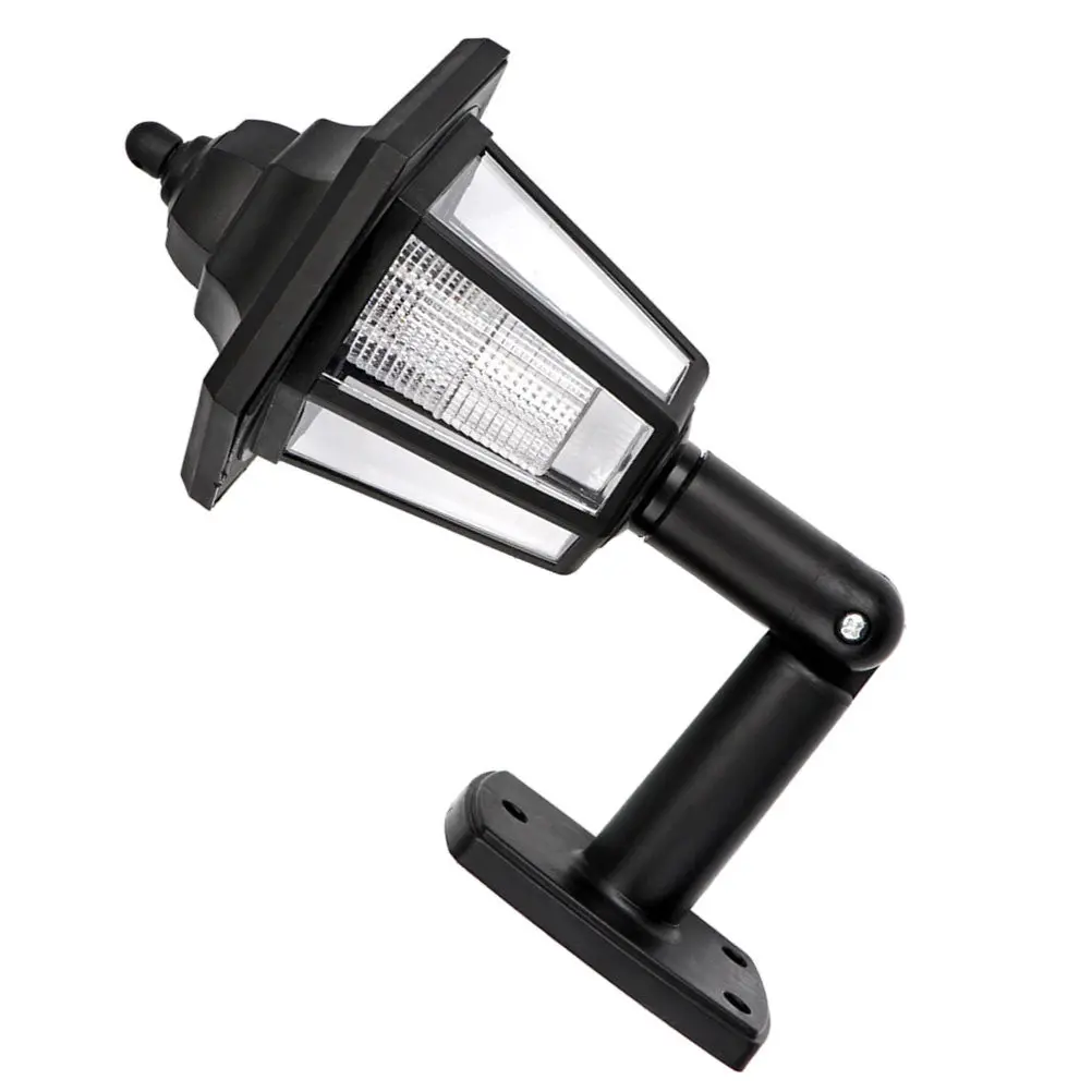 2Pcs Solar Powered Hexagonal Wall Lamp Black Waterproof Outdoor Yard Patio Decorative Flickering Flame Light Yard Outdoor Lamp