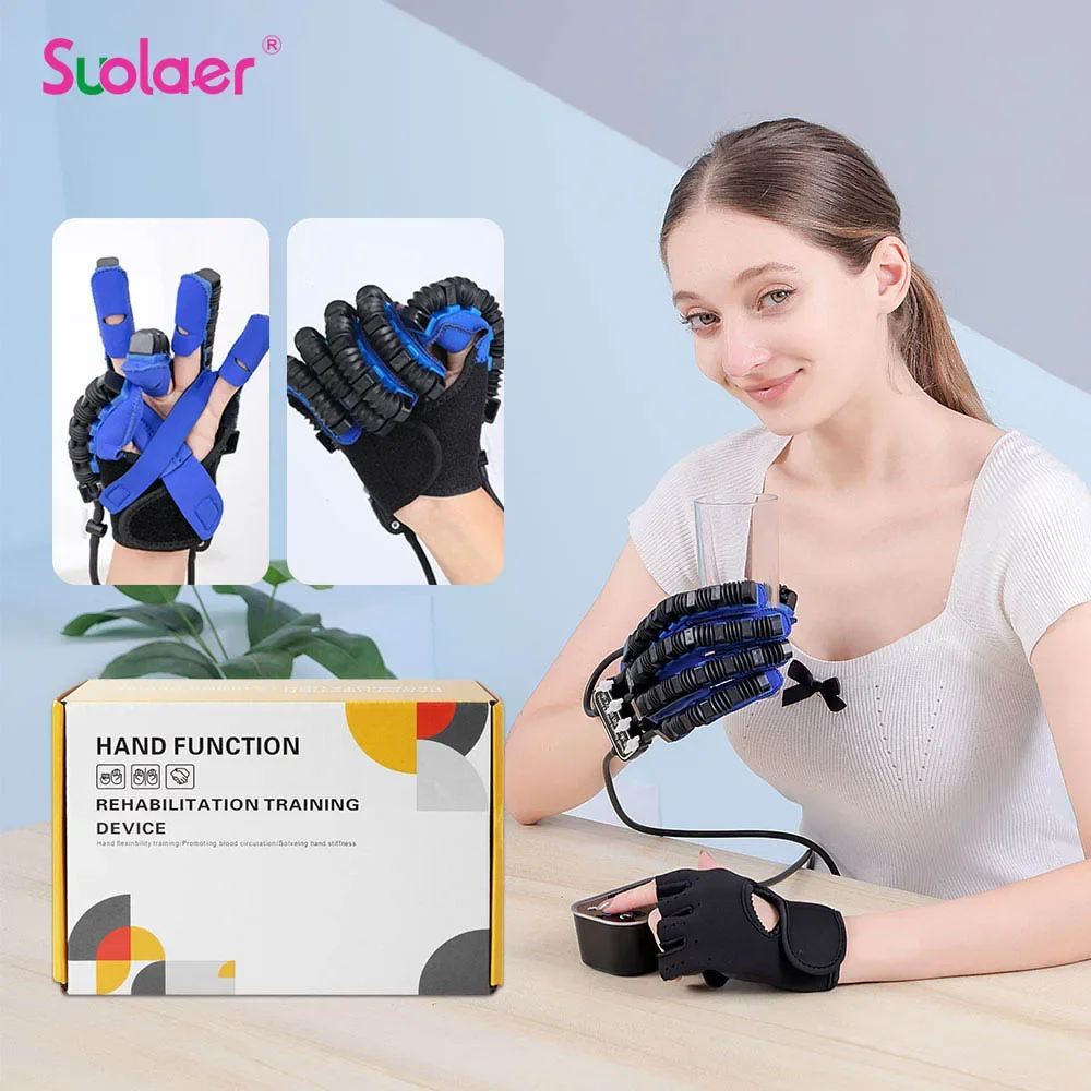 Portable Robot Gloves for Hand Training and Rehabilitation Hemiplegia Stroke Cerebral Infarction Finger Function Recovery Device