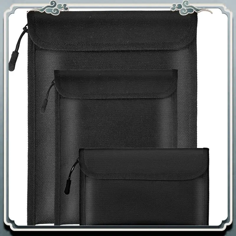 Premium Fireproof Waterproof Document Bag 2000℉ 3Pack Fireproof Bags For Cash/Documents With Locking Zipper Waterproof Money Bag