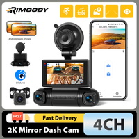 Rimoody Dash Cam 2K 3 Inch Recording Car Camera Built-In Wi-Fi Loop Recording Gravity Sensing DVR Night Vision Video Recorder