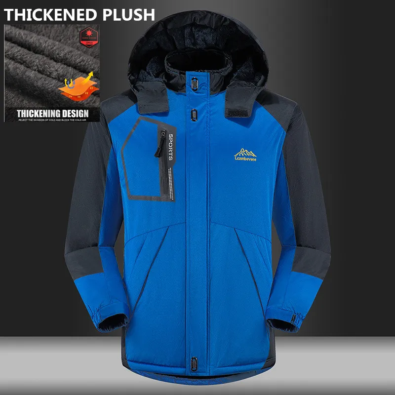 Men Winter Thick Velvet Windproof Down Coat High Quality Male Waterproof Jacket