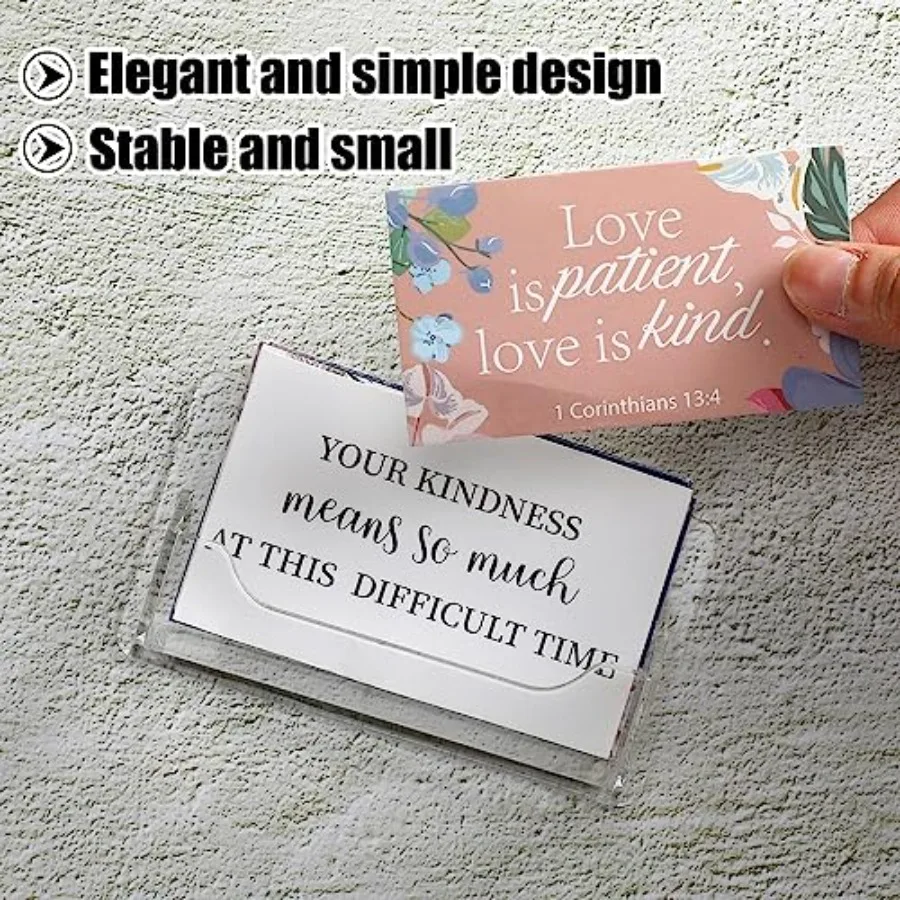 Wesiti 4 قطع جدار جبل حامل بطاقة الأعمال واضح الاكريليك مكتب حامل بطاقة الأعمال عرض حامل بلاستيكي الباب سطح المكتب Organiz