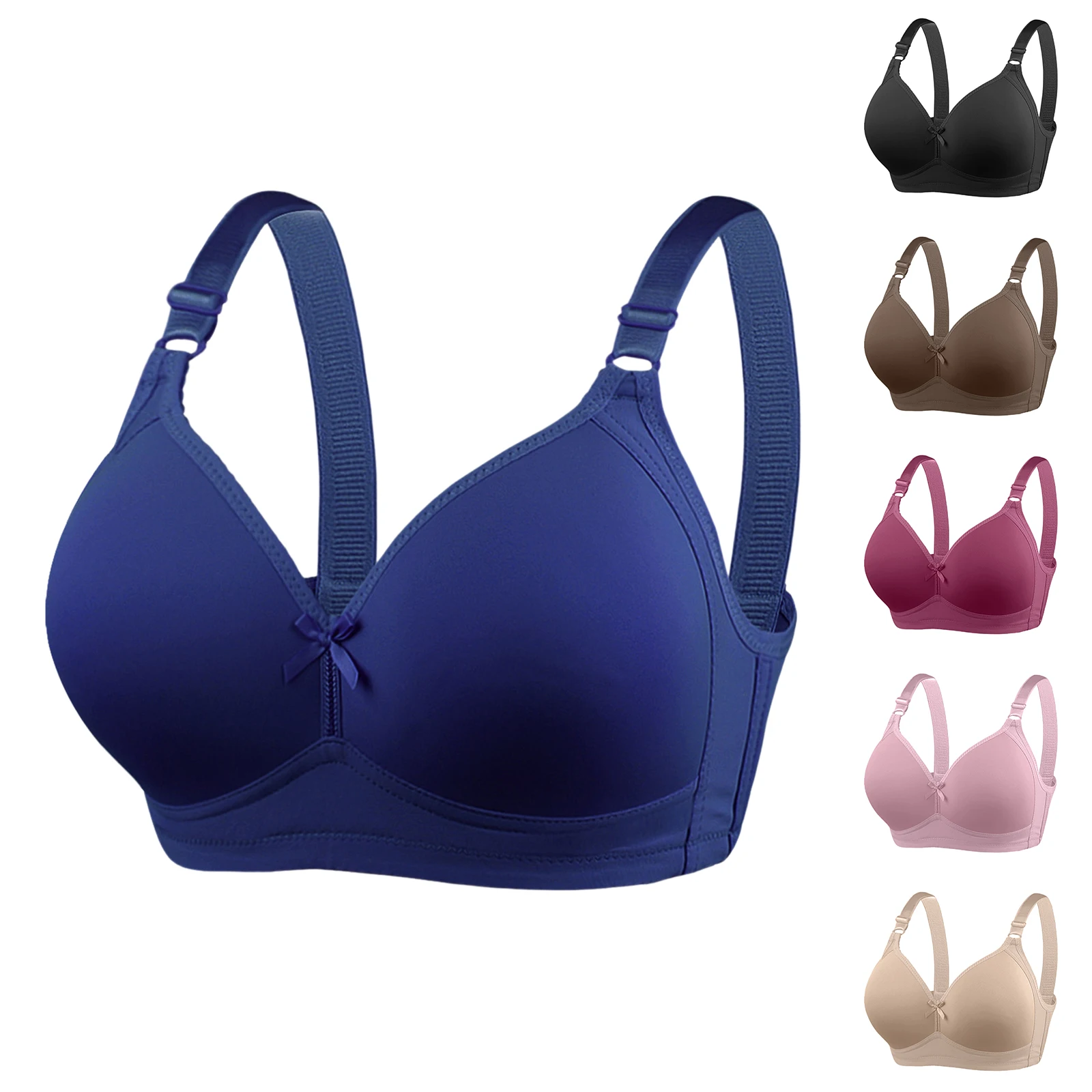 حمالة صدر نسائية بدون أسلاك، سطح أملس، تصميم بسيط، فيونكة رائعة، مناسبة للارتداء اليومي لجميع المواسم، مشاهد المنزل اليومي