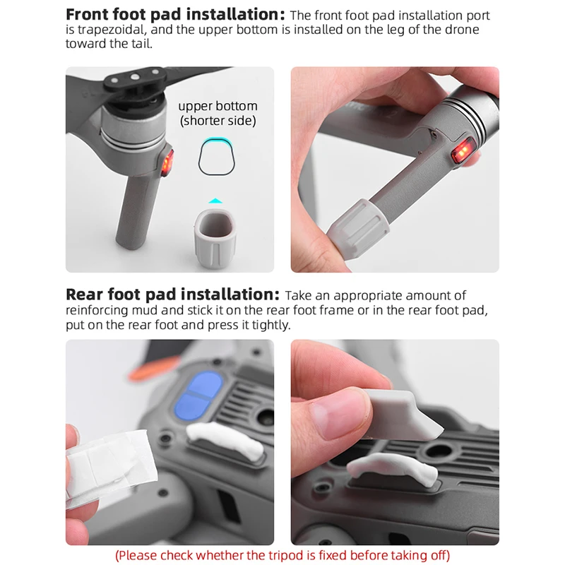 Pies de tren de aterrizaje antidesgaste para AIR 2S, almohadilla de pie de protección antiarañazos para DJI AIR 2S, accesorios para Drones