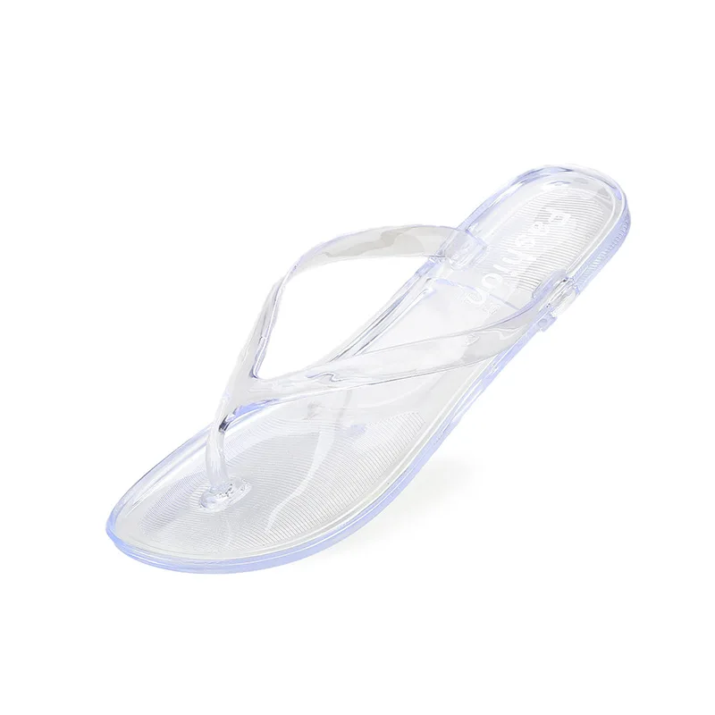 2023 Beach Flat Transparent Clip Toe Flip Flops Women Shoes Female Casual Non-slip Light Slippers Ladies Slides Footwear