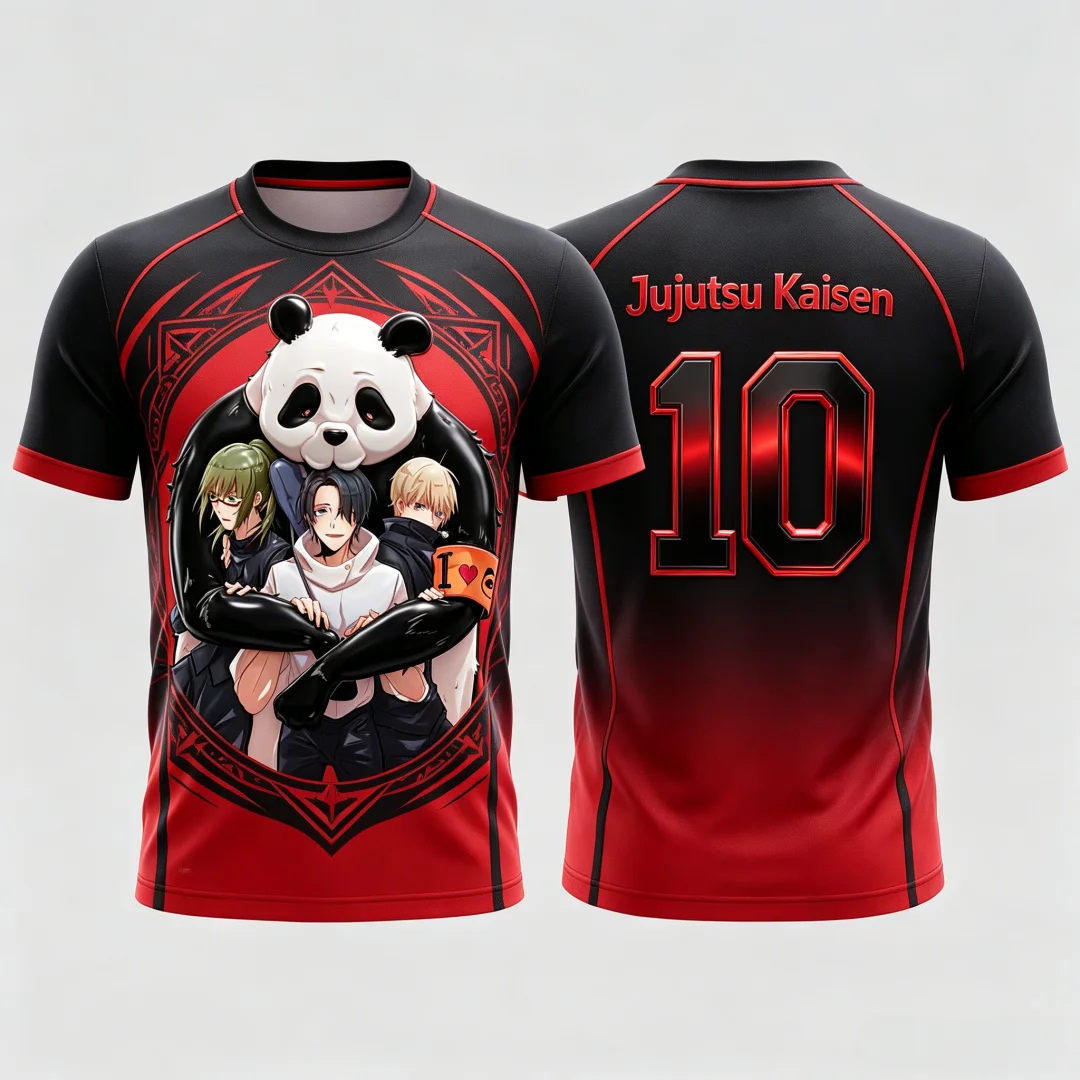 camiseta-masculina-2026-jujutsu-kaisen-equipe-de-quioto-gradiente-preto-e-vermelho-estampa-3d-anime-casual-manga-curta-streetwear-harajuku-verao