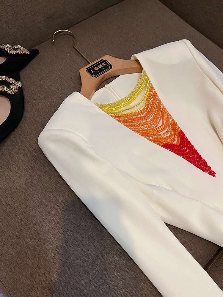 Robe de soirée longue ornée lourde Celebri Sle Dr U765, taille moyenne, t-shirt amical pour les déplacements, jupe en Fiber d'acétate