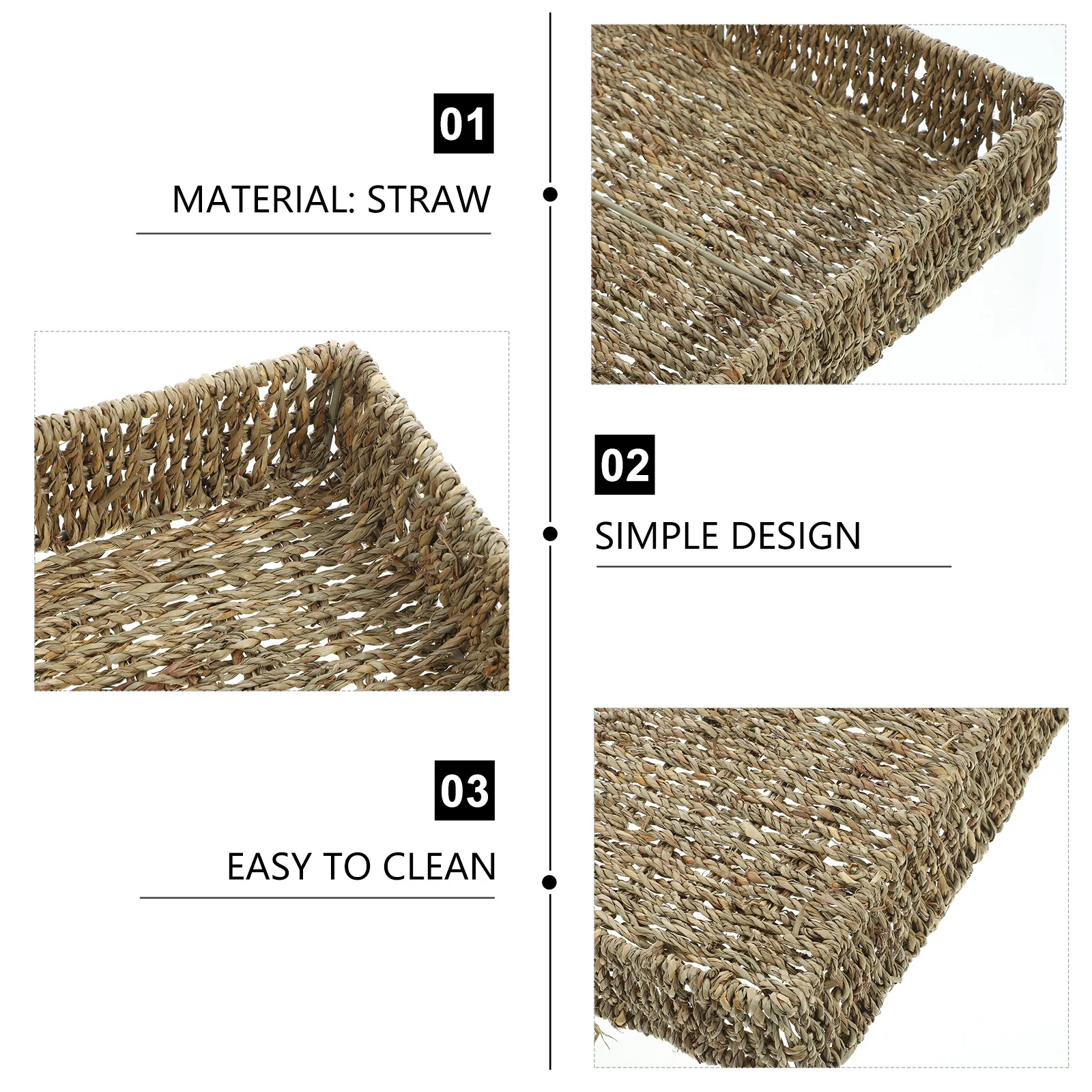 

1pc Storage Basket Woven Light Brown Desktop Organizer For Home Kitchen Fruit Vegetable Sundries Decorative Bread Basket