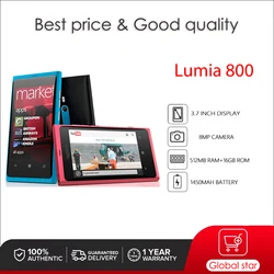 Original Lumia 800 3G 8MP 16GB Camera Bluetooth FM radio WIFI Snapdragon S2 CellPhone Made in Finland Unlocked Free Shipping