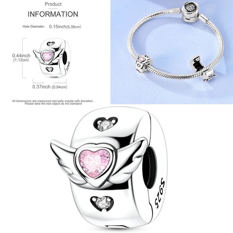 925 Sterling Silber Liebesherz Paar Familie Rose Motorrad Charm-Perlen DIY Armband Halskette Jubiläumsgeschenk für Frauen – Detail 22