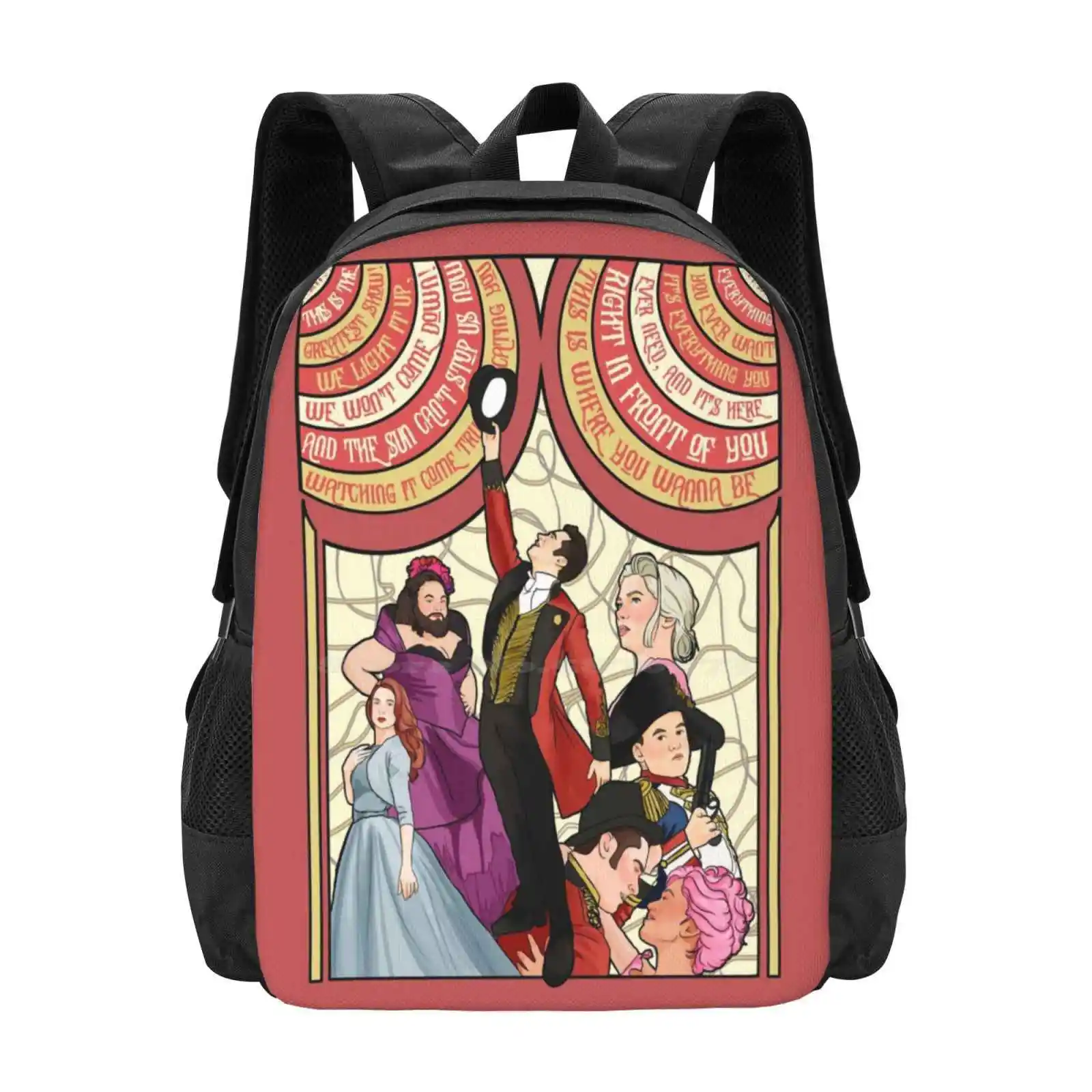 The Greatest Show Hot Sale Schoolbag Backpack Fashion Bags The Greatest Showman Movie Red Art Nouveau