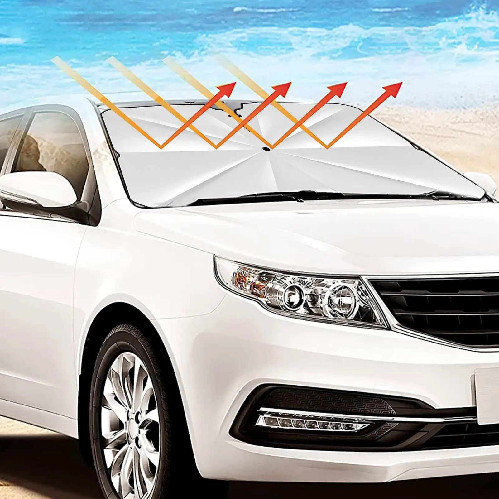 

Car Front Windshield Sunshade Umbrella Windshield Cover Folding Sunshade UV Protection Shield Cooling Supplies Car Accessories