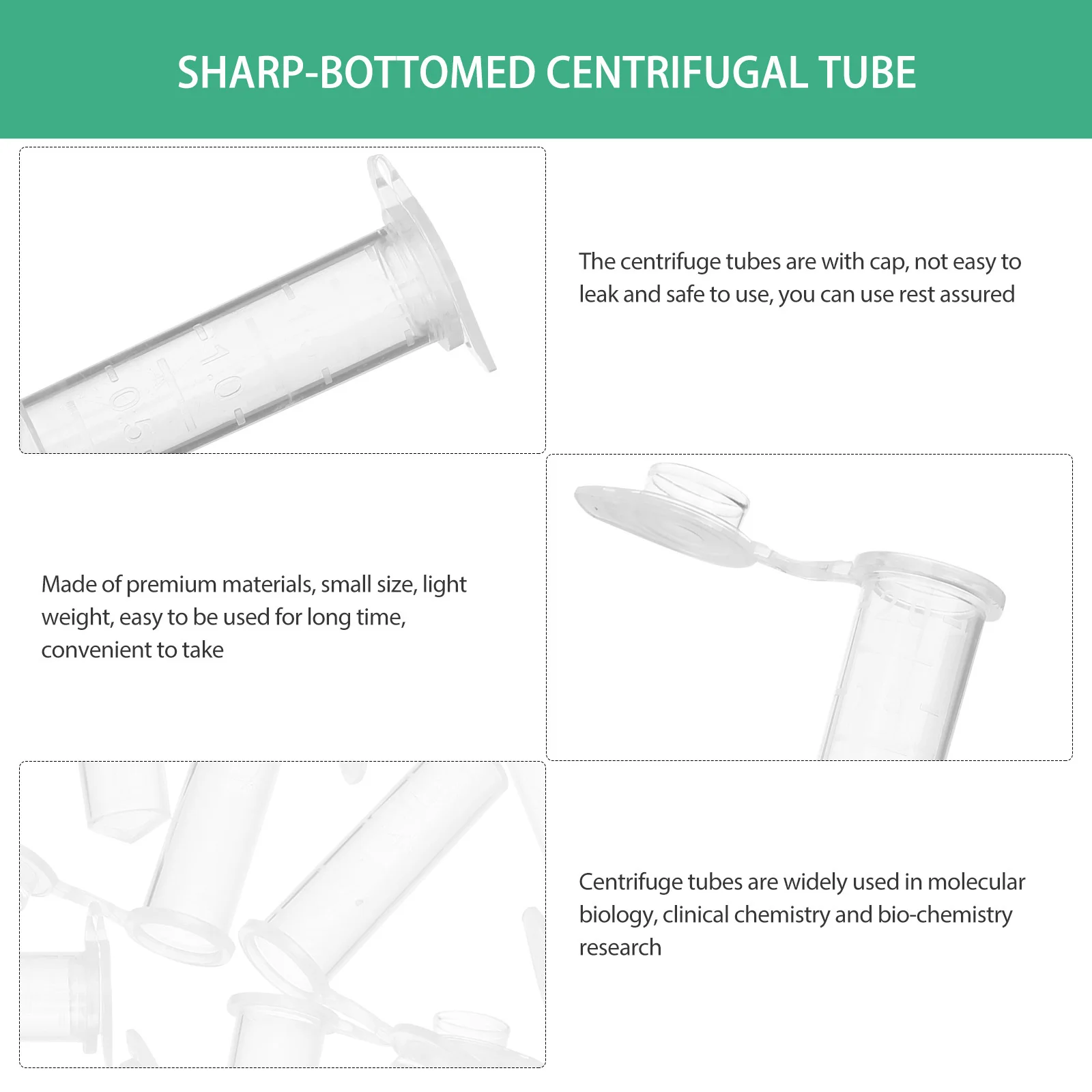 

500Pcs Plastic Tubes Caps Perfect for Scientific Experiment Clinical Sample Storage Laboratory Use