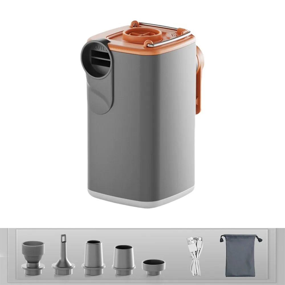 Wireless Electric Air Pump USB Rechargeable with Camping Light Cordless Mattress Pump Mini High Power
