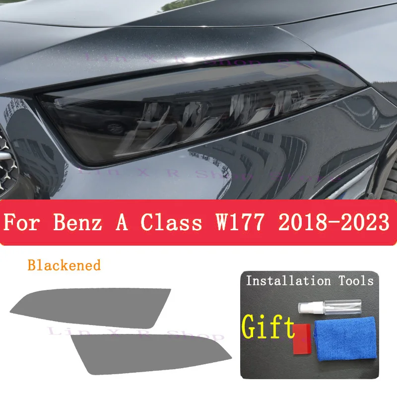 

For Benz A Ciass W177 2023 Car Exterior Headlight Anti-scratch Front Lamp Tint TPU Protective Film Cover Accessories Sticker