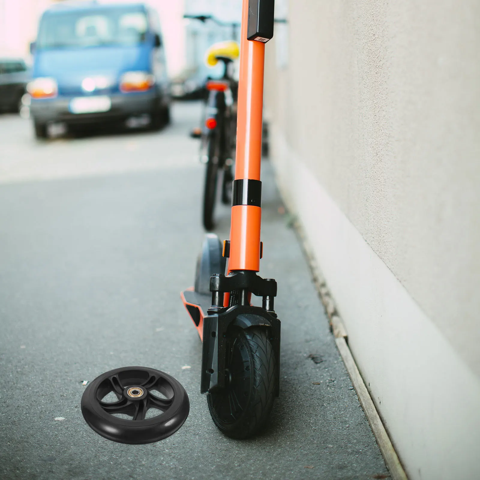 2 قطعة عجلات سكوتر البولي يوريثين مقاومة للاهتراء الصامت حيلة سكوتر استبدال إطارات لوح التزلج عجلات لوح التزلج #3