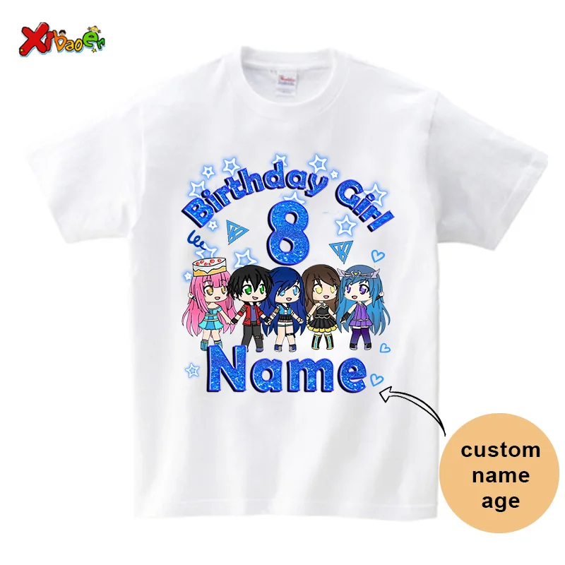 2024 Birthday Girl Doll Party Family Matching Outfits T Shirts Girl 7th Birthday T shirt Toddler Baby Clothing Personalized Name