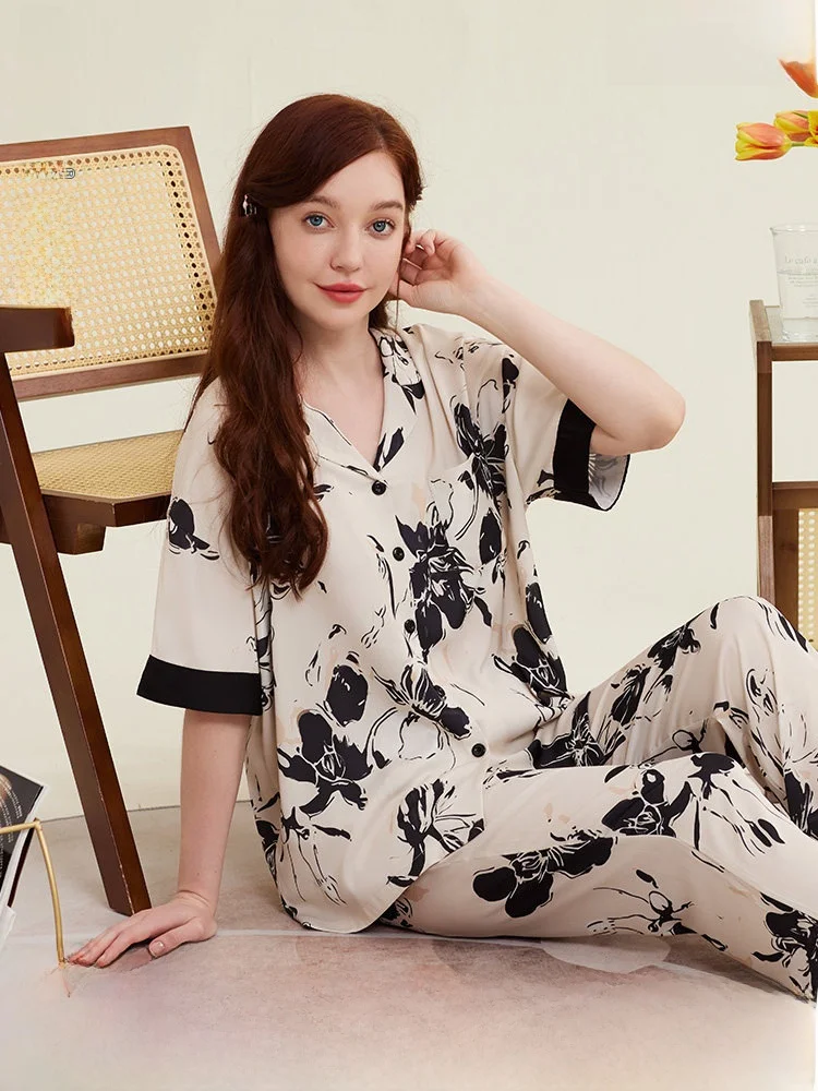 ley-ice-silk-spwear-women's-sle-2024-new-spring-ort-sve-turn-down-collar-cool-feeling-summer-home-clothes