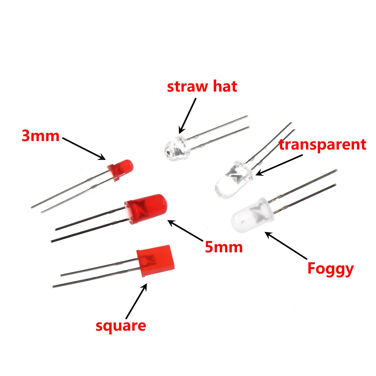 100PCS 3MM 5MM LED 2X5X7 Light-emitting diode LED Green blue yellow white red