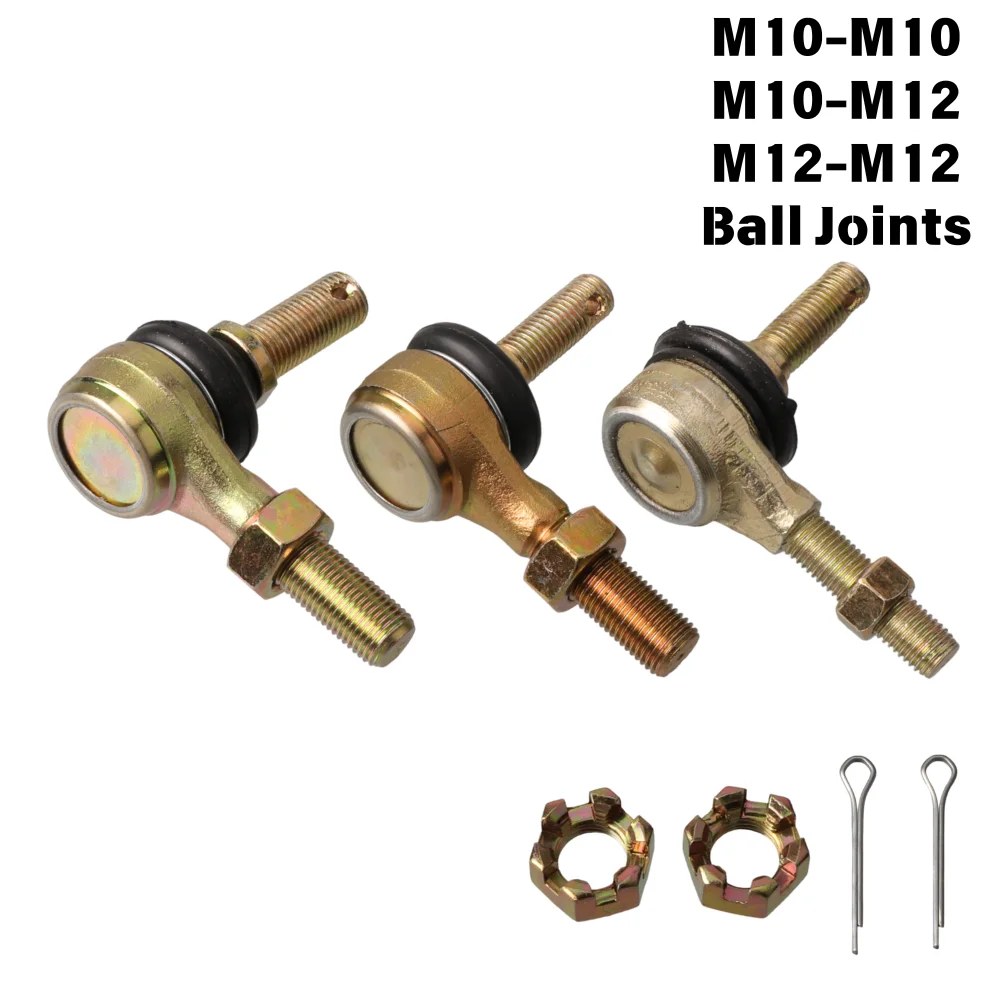 1 Pair M10 / M12 Tie Rod Ball Joint Kit For 50cc 70cc 90cc 110cc 125cc 150cc 200cc 250cc 300cc ATV Go Kart Quad Buggy 4-Wheeler