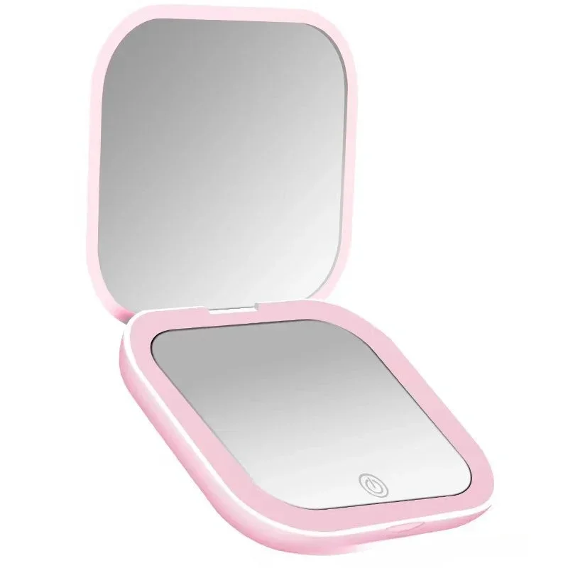 Small Handheld Folding Vanity Mirror Convenient and Compact