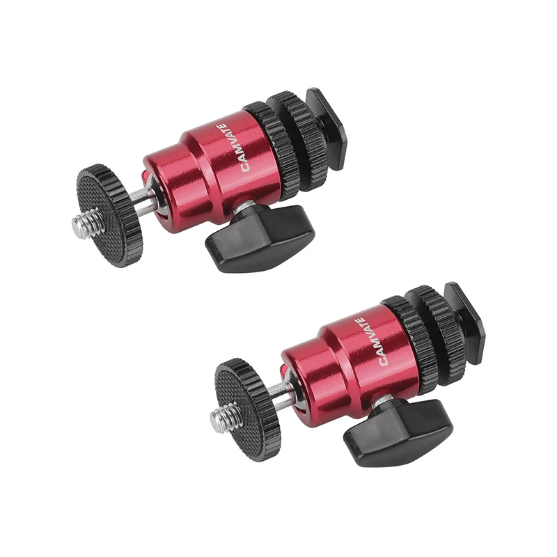 Głowica Mini piłka HDRIG z Adapter do montażu 360 ° (2-pak) do monitora/mikrofonu/ramka do kamery DSLR lampa wideo