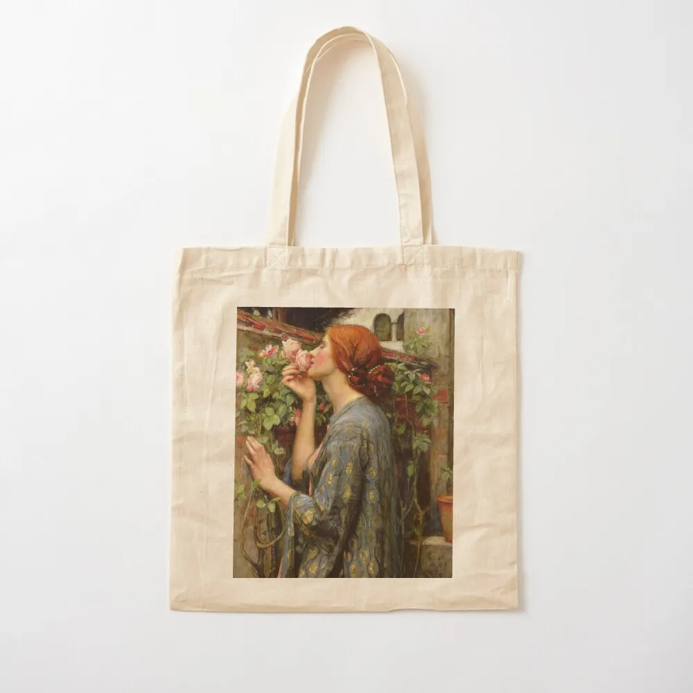 The Soul of the Rose - John William Waterhouse Tote Bag Lady bags canvas shopping bag Large bags for women Canvas Tote Bag