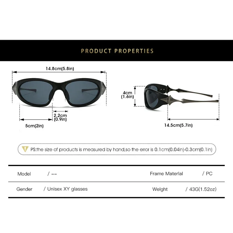 New in Y2K Punk Luxury Brand Design Sunglasses Women For Men Sun Glasses Vintage Metal Arrow Outdoor Popular Sport Goggle UV400