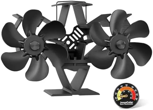 

Вентилятор для дровяной печи, работающий от тепла – бесшумный вентилятор-кокон с 12 лопастями и термометром для каминов и печей на пеллетах