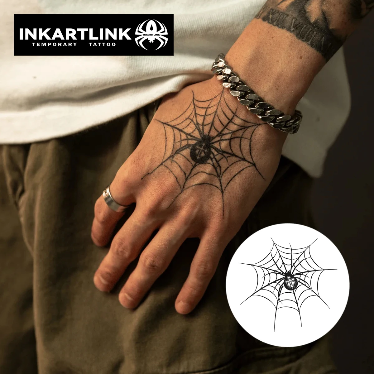 Spider Temporary Tattoo,Lasts To 15 Days New Technology Magic 