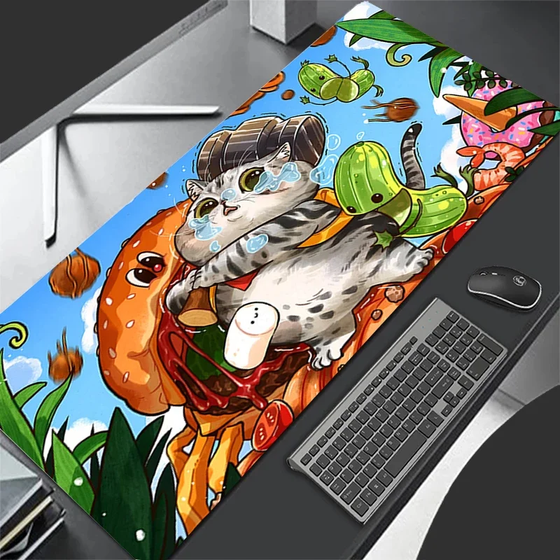 Leather Mouse Pad Larger  900x450 Speed Mini Pc Computer Keyboard Pads Fairy Tale Cat Desk Mat Gaming Accessories Home Mousepad