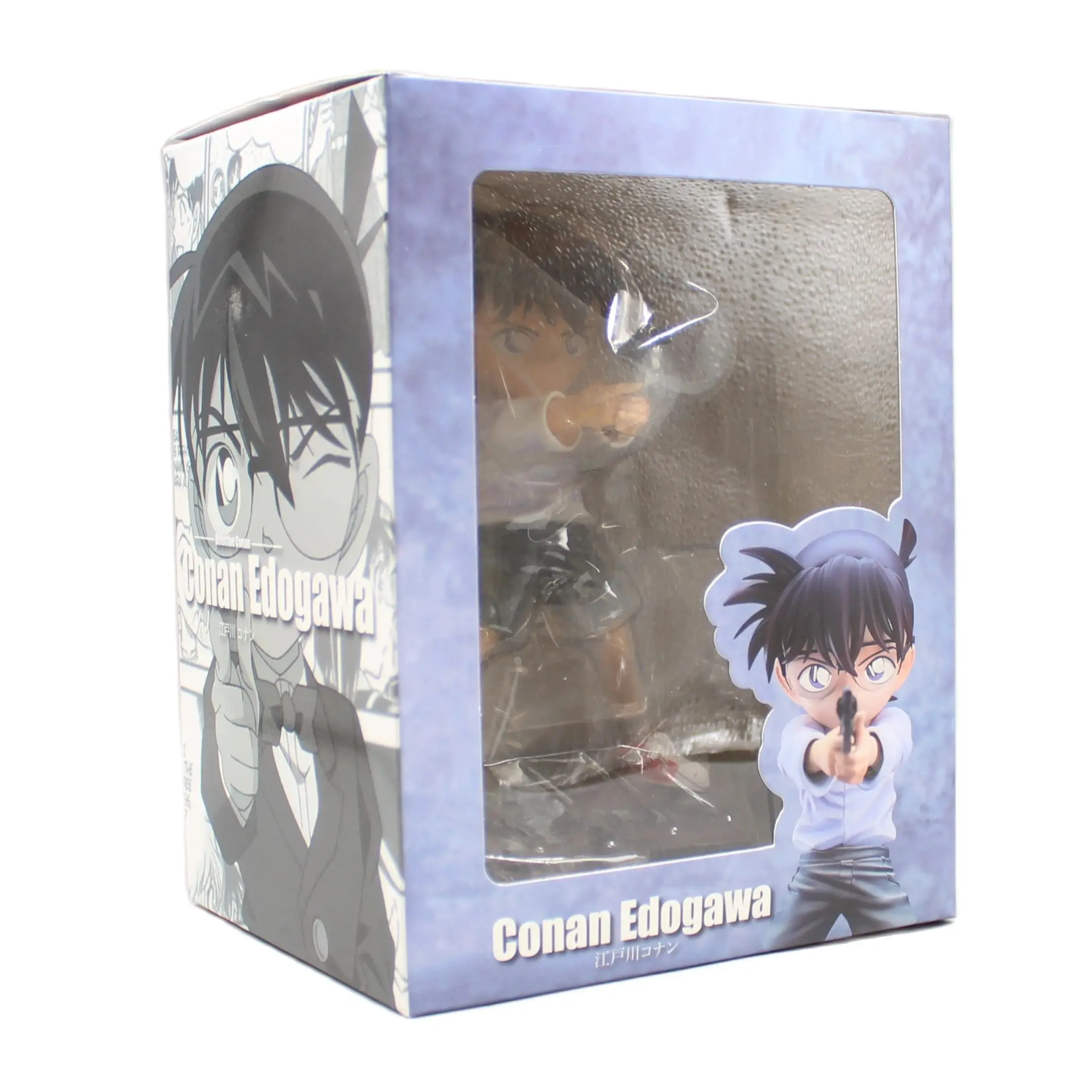 Detective Conan Edogawa figura de animación, estuche cerrado, juego de dibujos animados, modelo de Anime, Kit de garaje Ornamental, adornos de decoración, 19cm