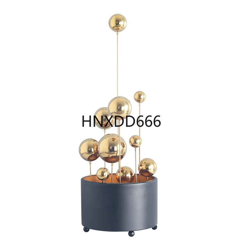 

Light luxury high-end metal ball creative simple geometric art color ball raindrop with line ornament