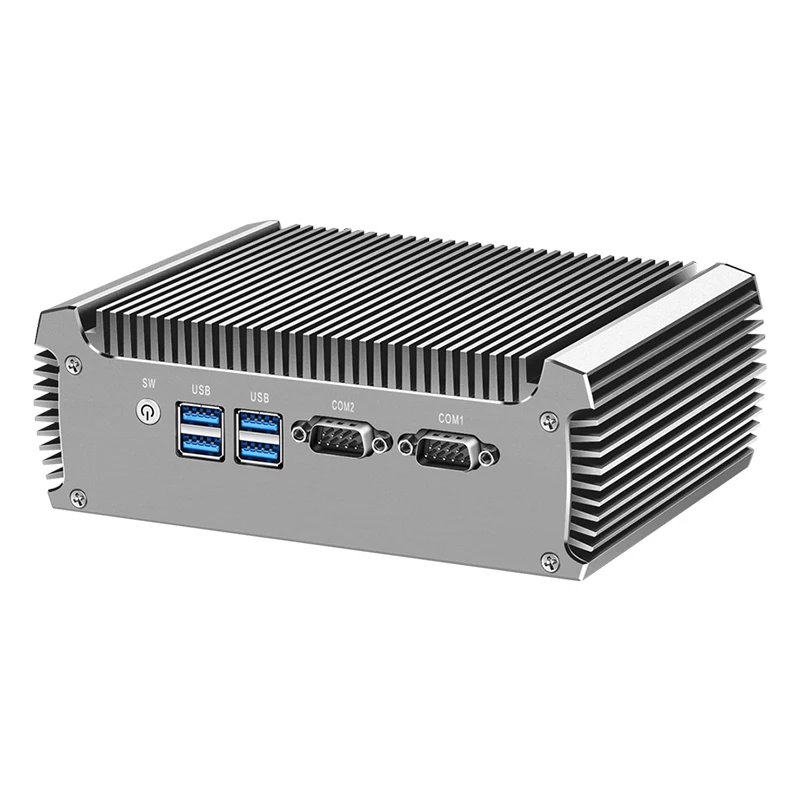 Helorpc Fanless Industrial Mini PC with Inter Core i7-5500U Support WIN10  WIFI with 4xUSB3.0 1xHDMI 1xVGA 2xRS232 Computer