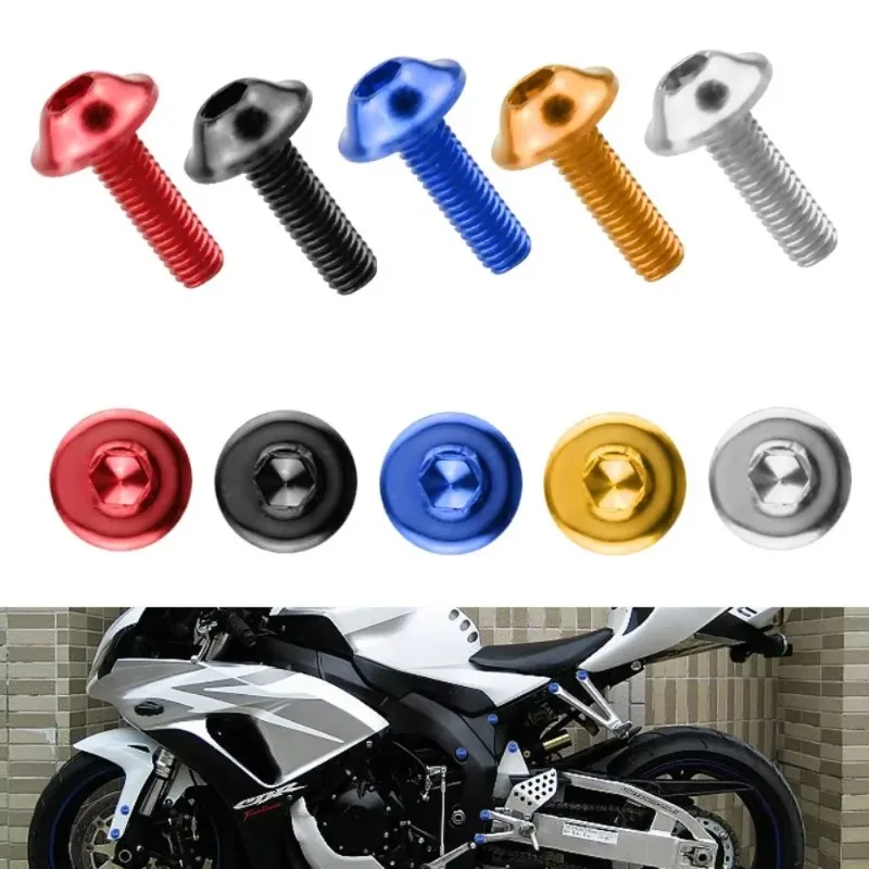 أخبار 5/6 مللي متر 5/10 قطعة مسامير المقبس السداسية ، مسامير ملونة مع غسالات ومسامير دراجة نارية تعديل جيد #6