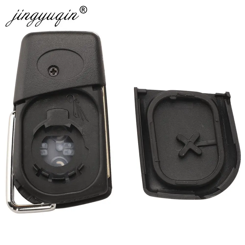 jinyuqin NEW Flip Folding Remote Key Shell Case fit CR2016 Holder for Toyota Levin Camry Reiz Highlander Corolla VA2 Toy48 Toy43