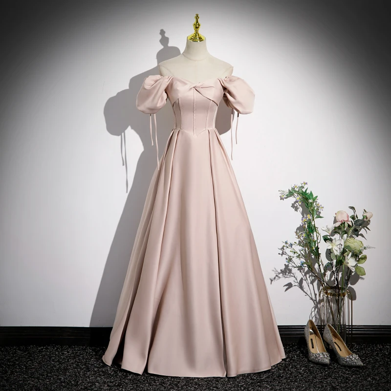 

2025 Summer New Dress Toast Dress Engagement Dress French Princess Sensation Satin Adult Ceremony Vocal Art Exam Long Style