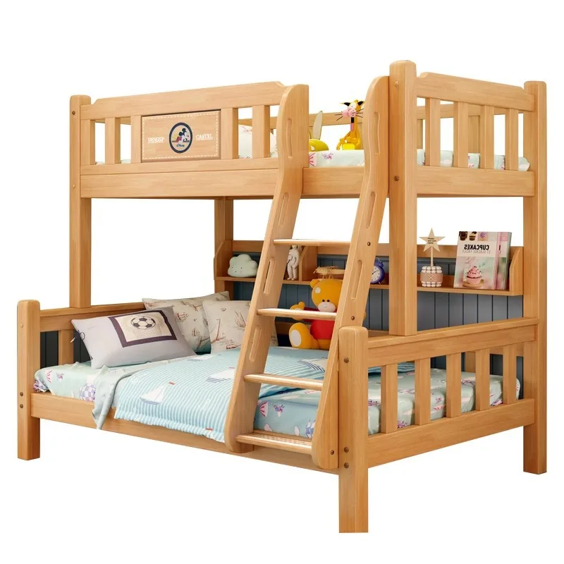 All solid wood children's bed small apartment 1.2 meters mother and child bed