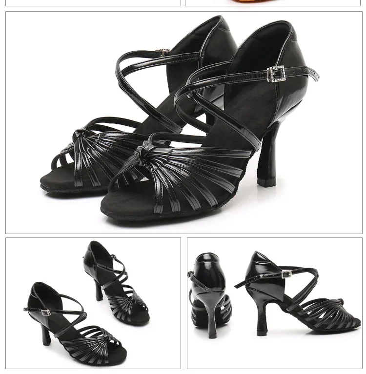 Professionelle Lateinamerikanische Ballschuhe für Damen, 7,5 cm hohe Absätze, weiche Wildledersohlen, Standard-Tanzschuhe für Übungen und Auftritte. – Detail 3